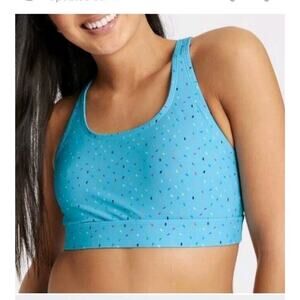 NEW Humankind Queer Small Swim Top Blue Confetti Athletic Swim Top Tanki…